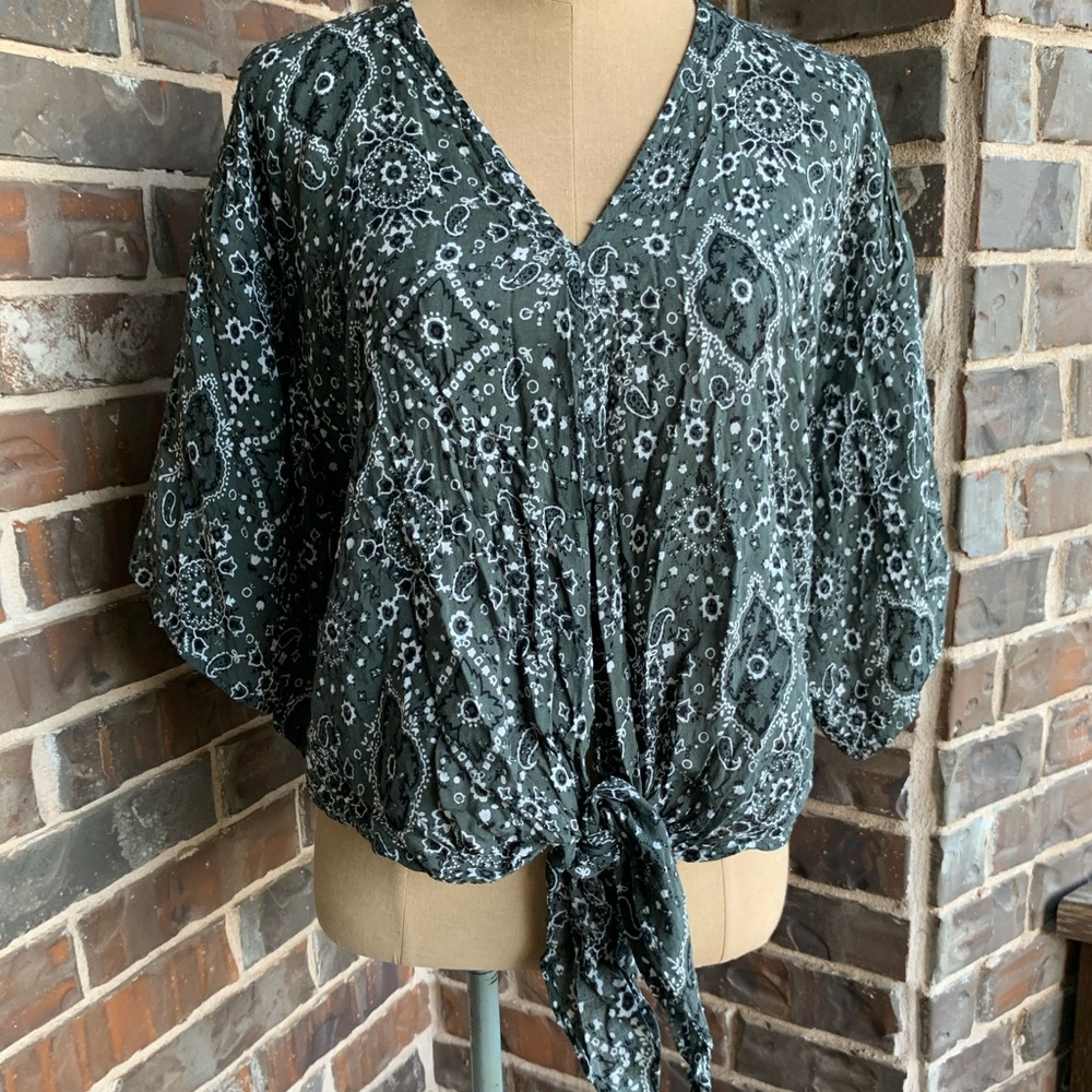Paisley Knotted Blouse